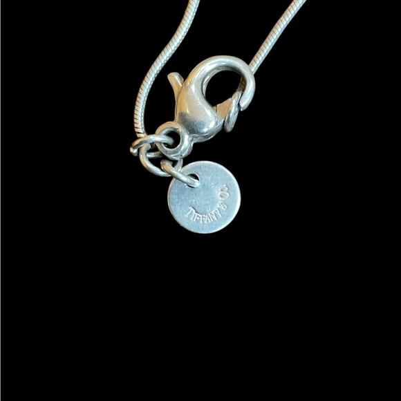 Tiffany & Co. Silver Threaded Pierced Heart Pendant with Turquoise Pouch - Picture 3 of 6